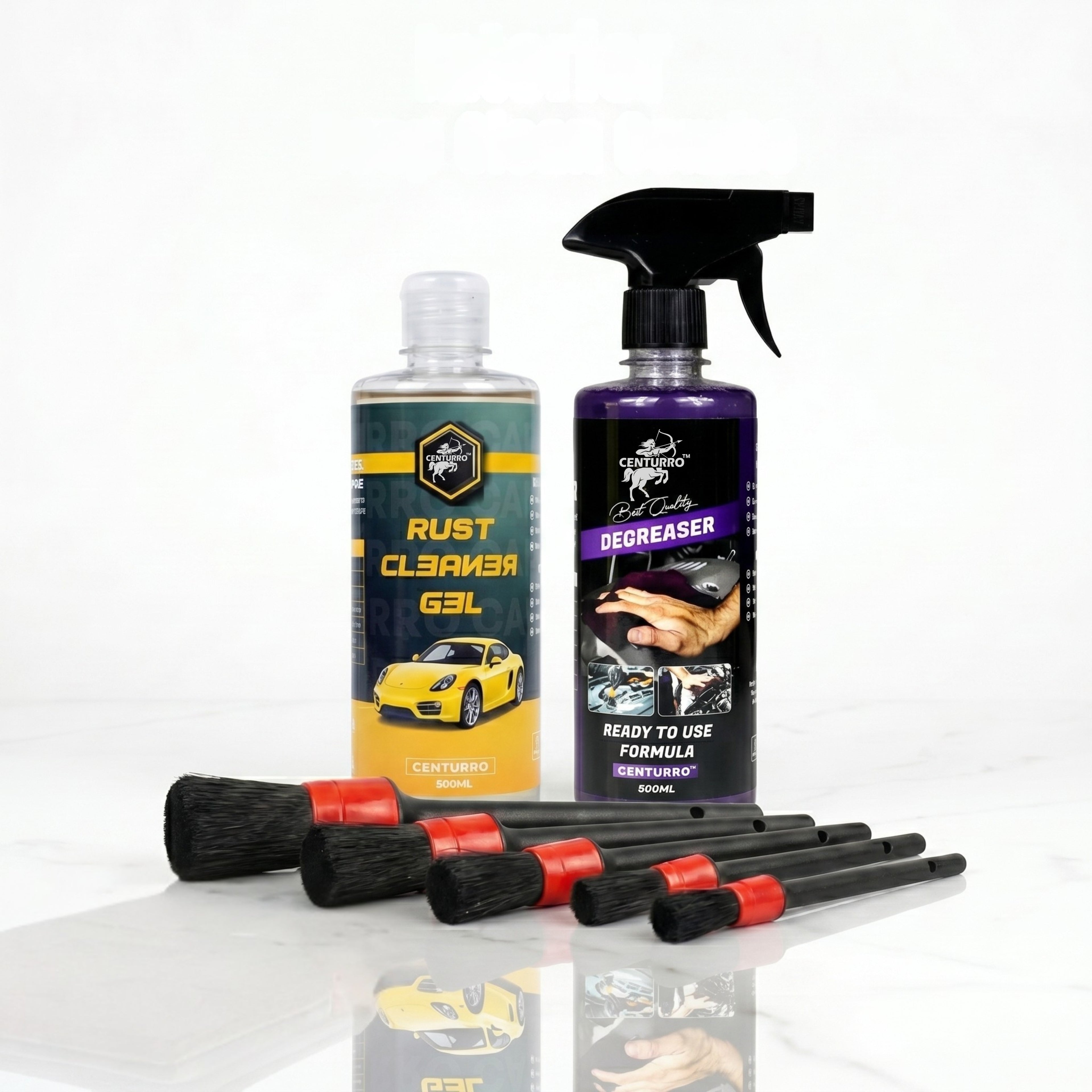 Centurro Rust Cleaner Gel + Engine Degreaser + Brushes