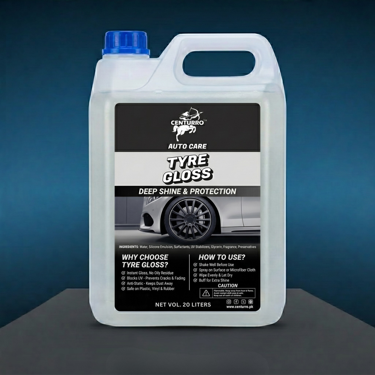 Centurro Tyre Gloss for Deep Shine & Long-Lasting Concentrate | 1L, 4L & 20L